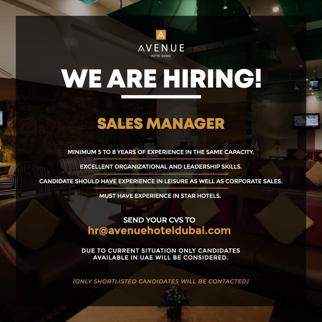 UAE - Sales Manager - Job vacancy - SaudiGulf Jobs
